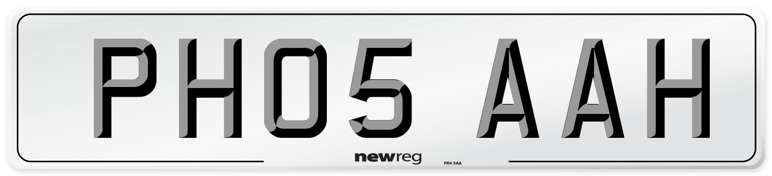 PH05 AAH Number Plate from New Reg